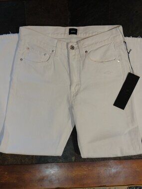 EDWIN Women's White "Kali" Distressed Button Fly Ankle Jeans Size 2-4